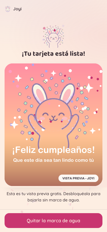 Tarjeta de cumpleaños ya generada por la IA